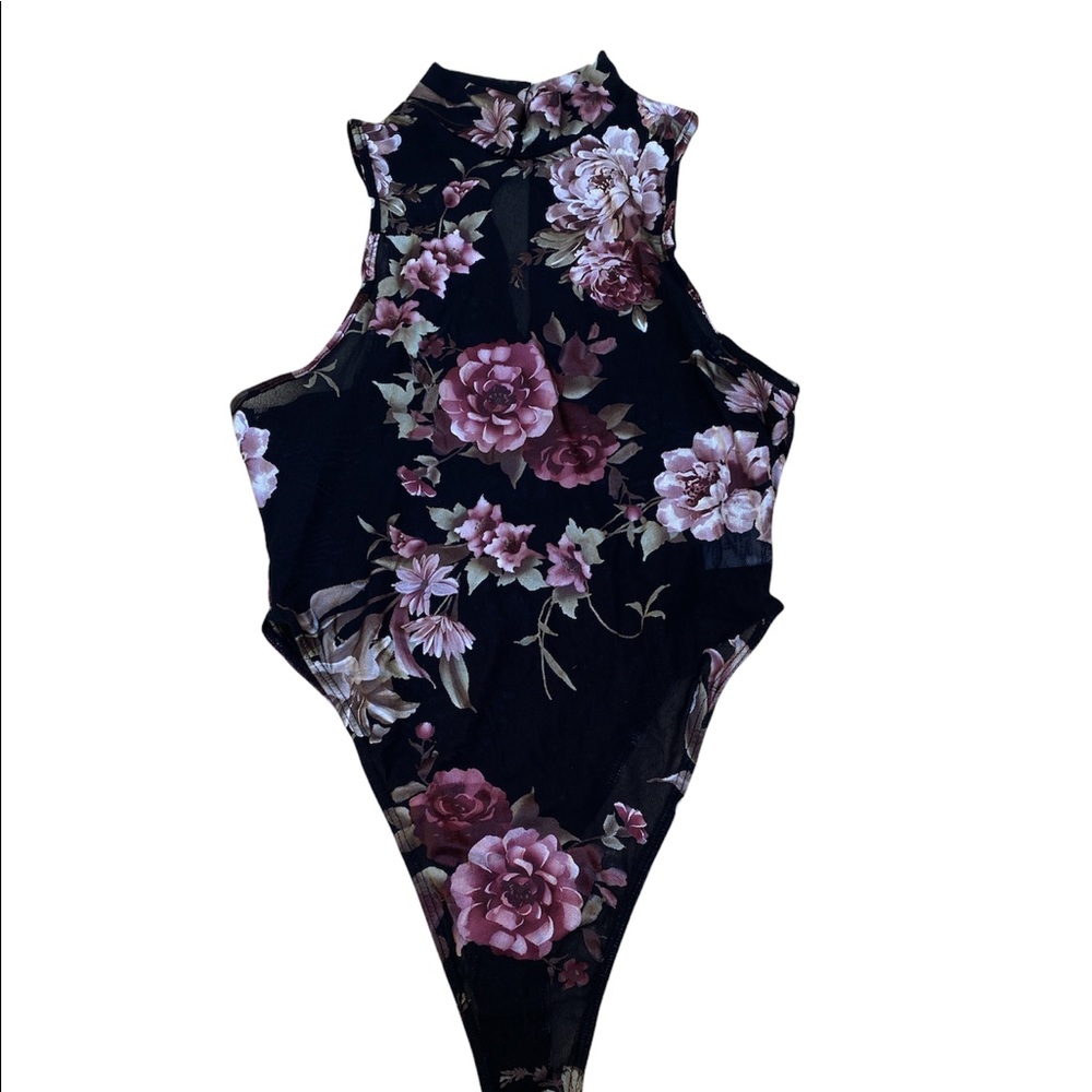 Charlotte Russe sheer floral bodysuit